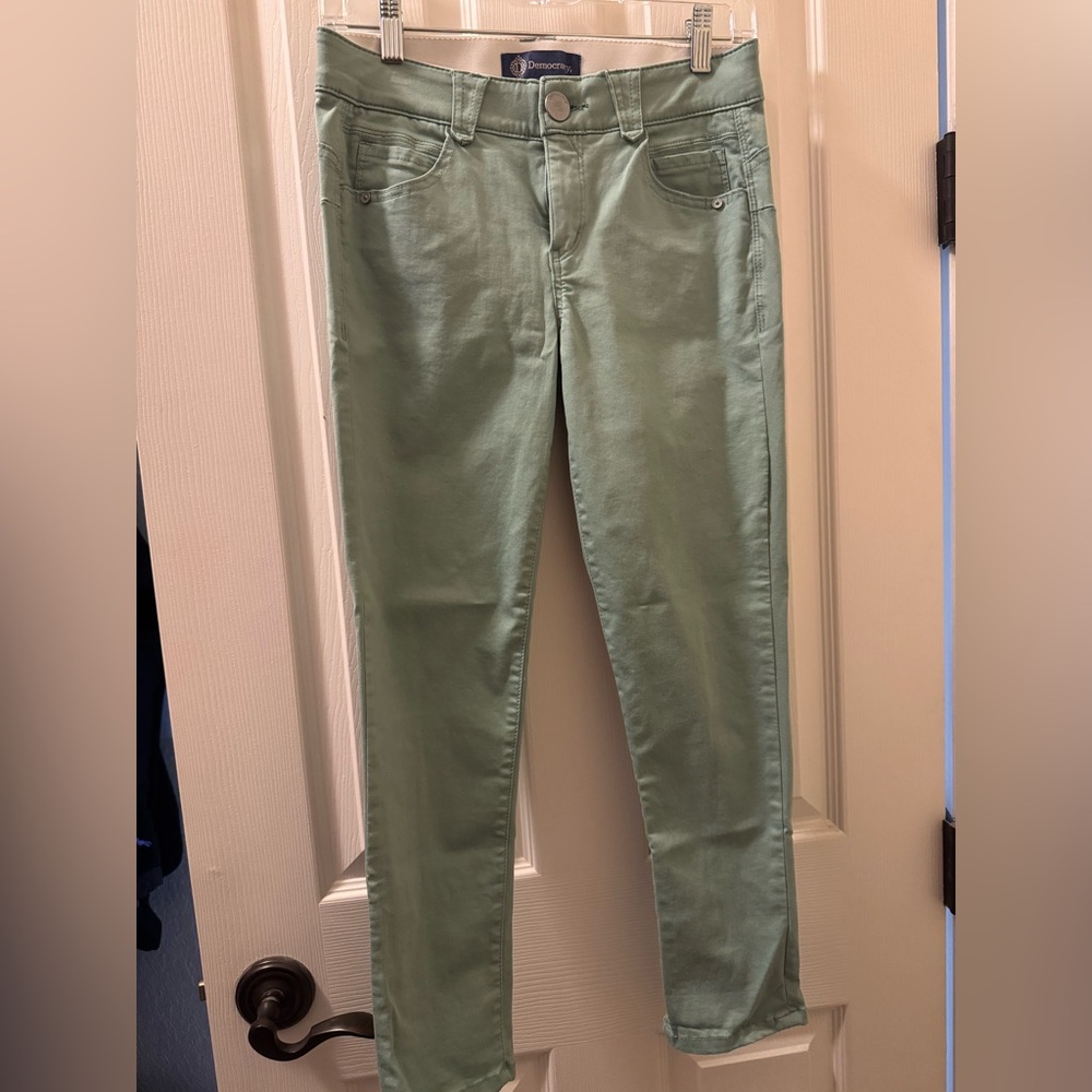 Democracy Sage Green Stretch Skinny Jeans